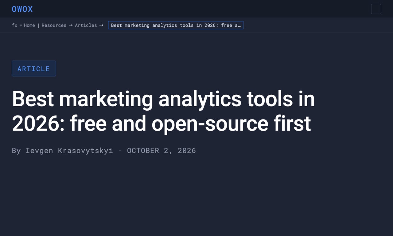 Best marketing analytics tools in 2026: free and open-source first
