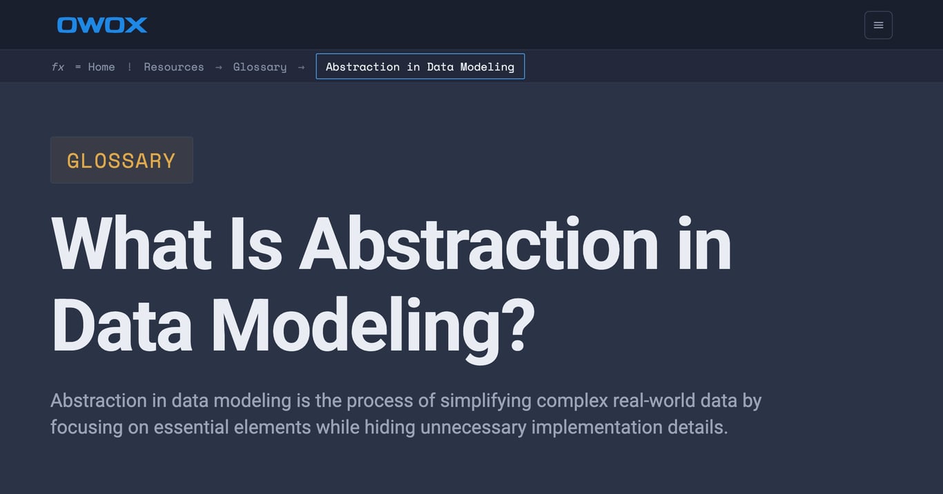 Abstraction in Data Modeling