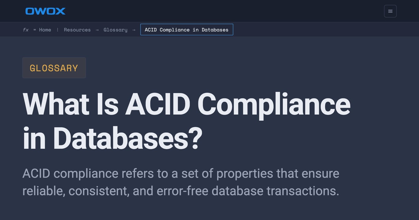ACID Compliance