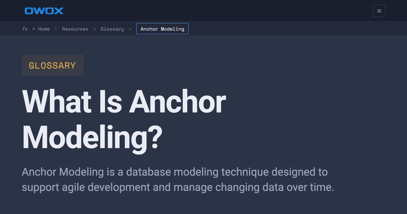 Anchor Modeling