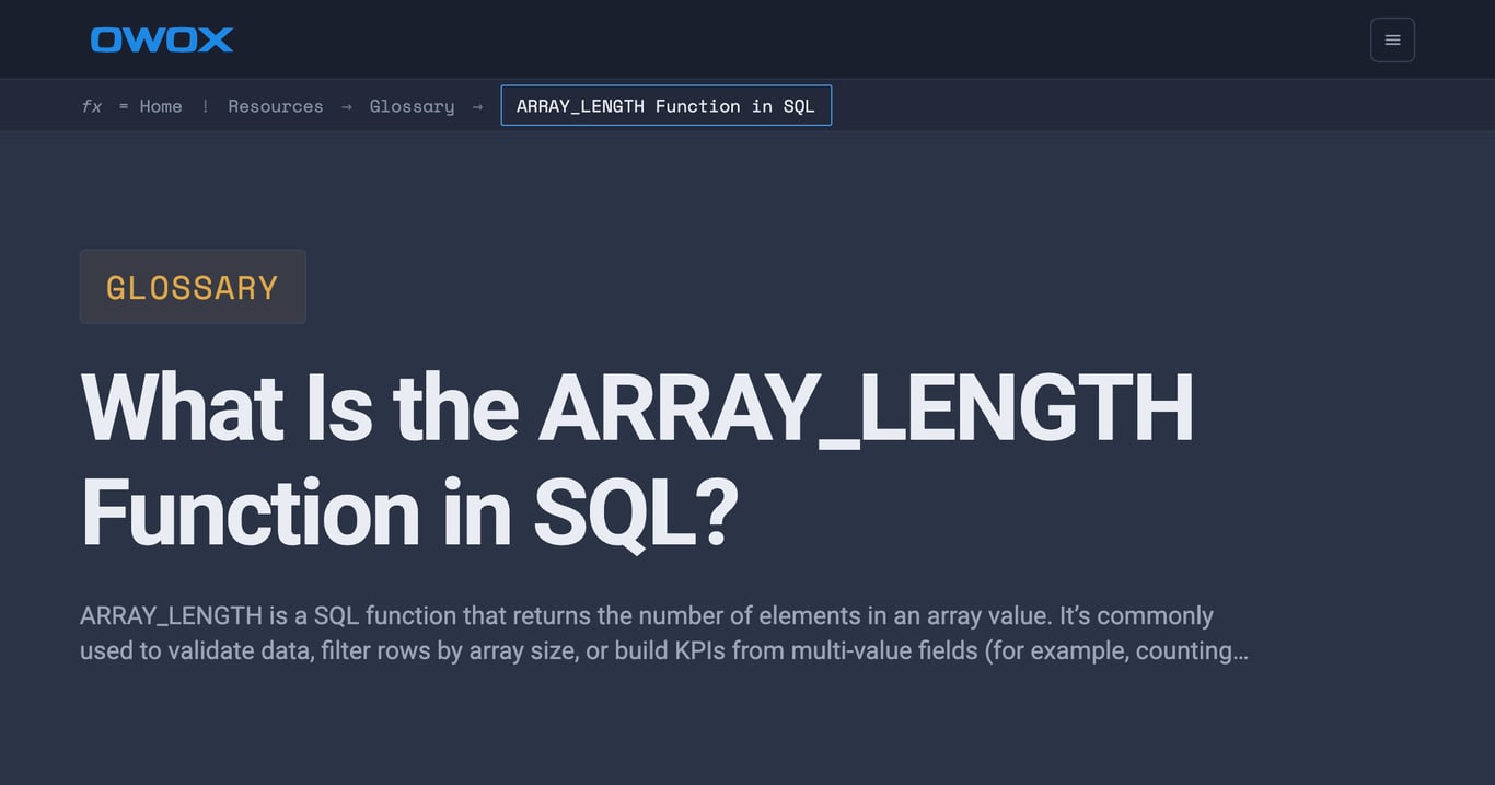 ARRAY_LENGTH in SQL