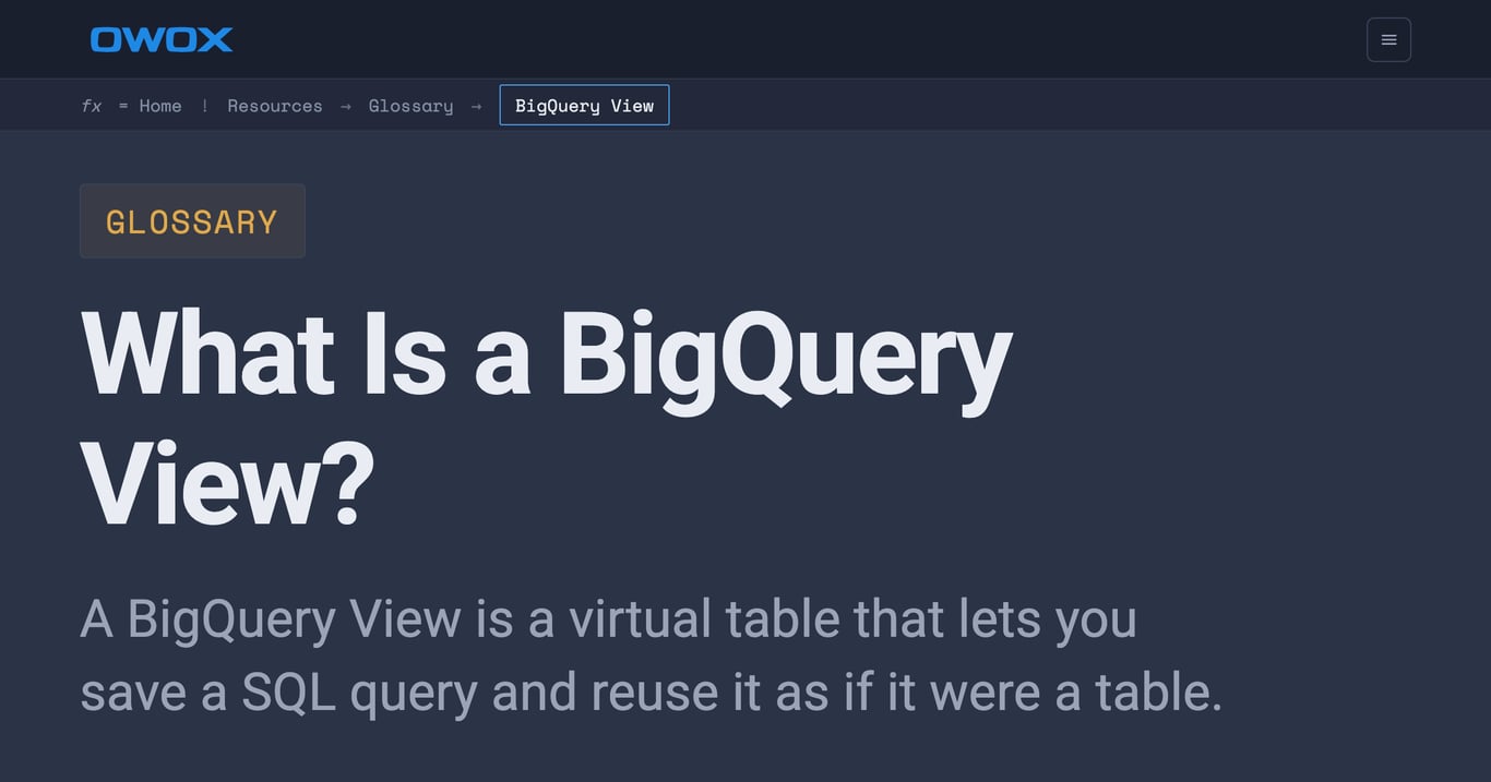 BigQuery Views