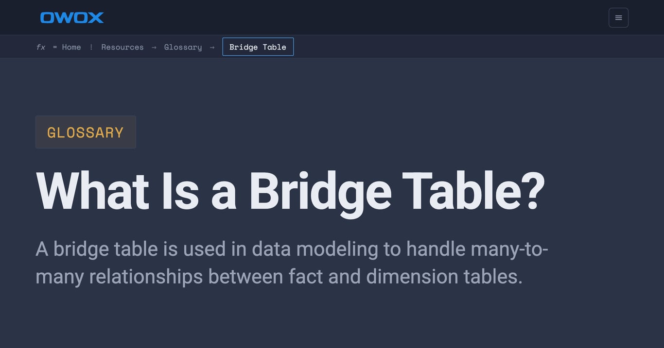 Bridge Table