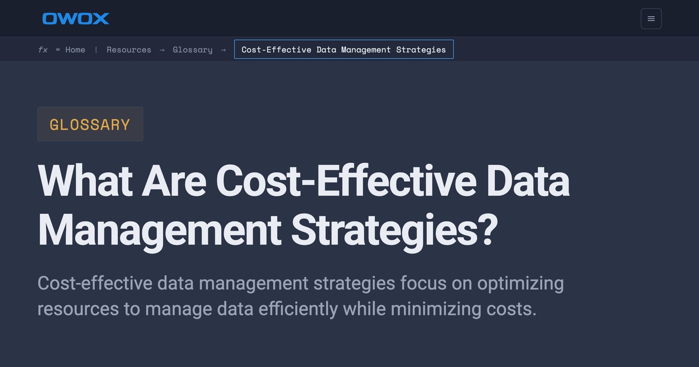 Cost-Effective Data Management