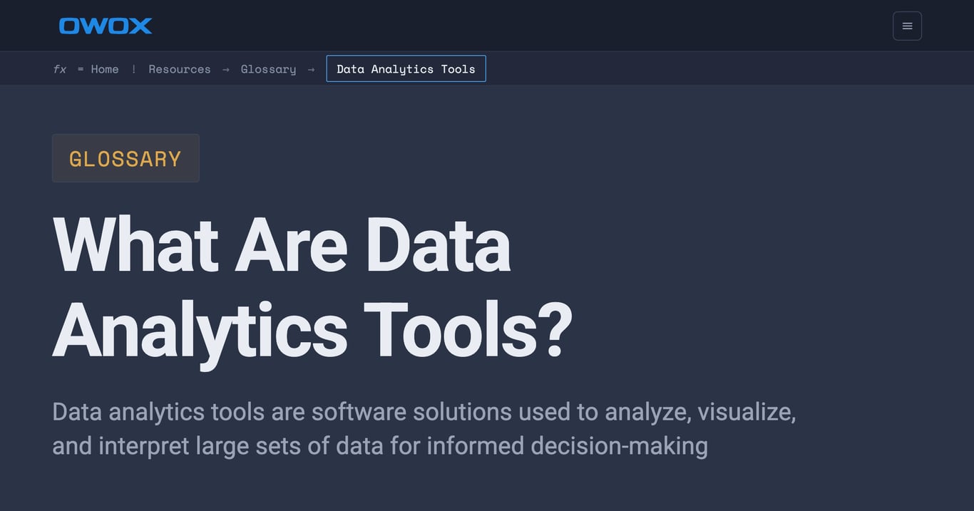 Data Analytics Tools