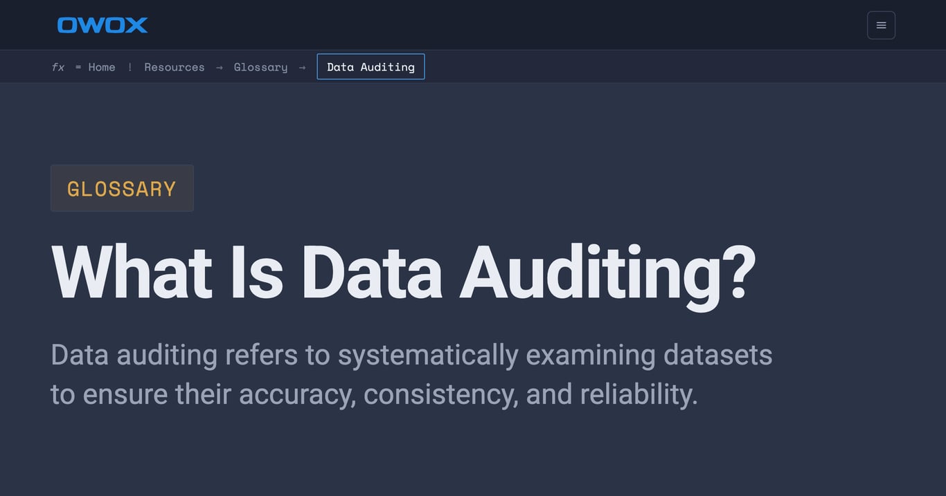 Data Auditing