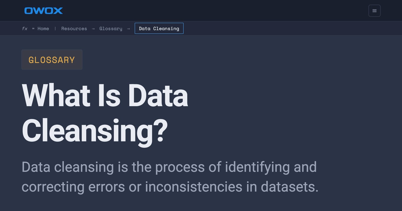 Data Cleansing