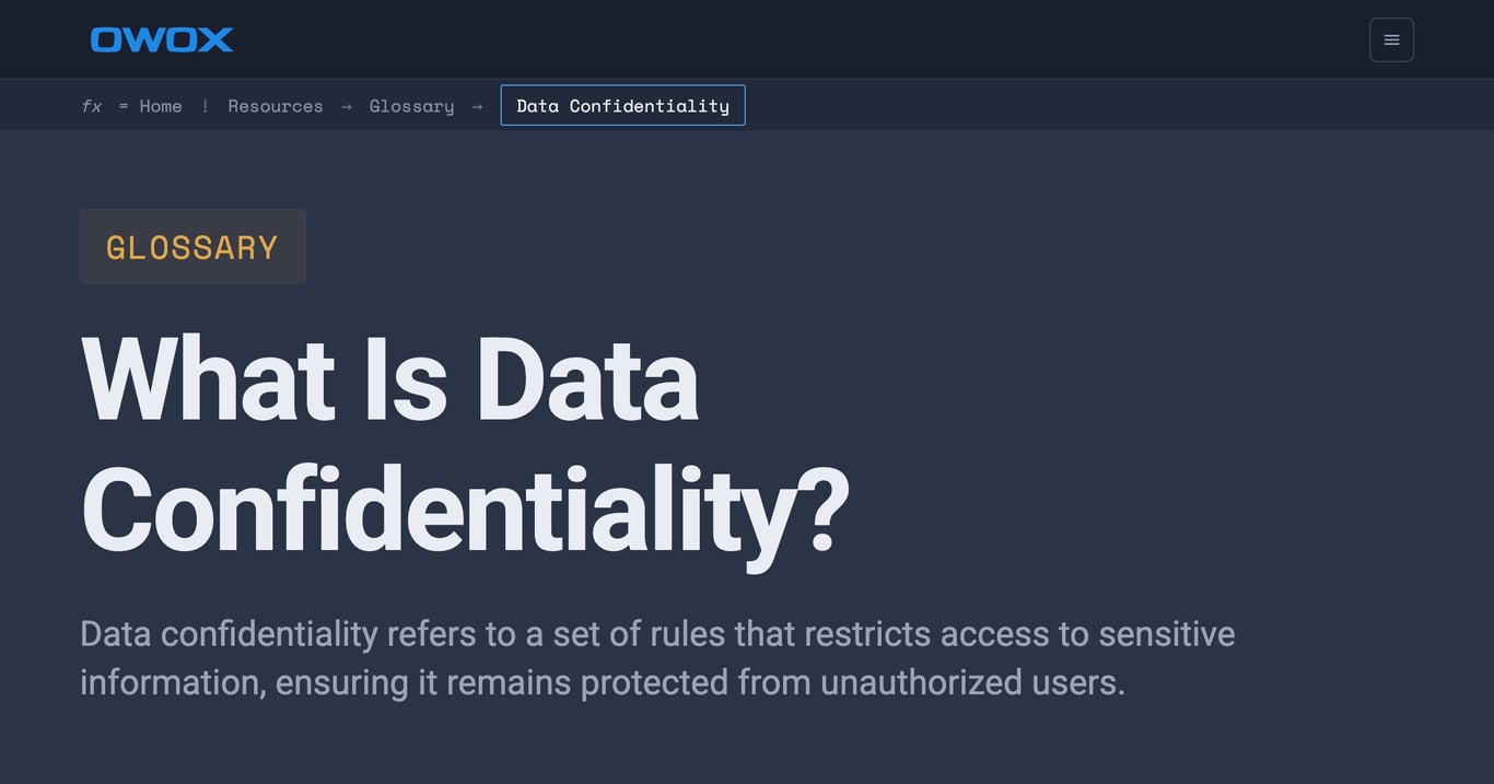 Data Confidentiality