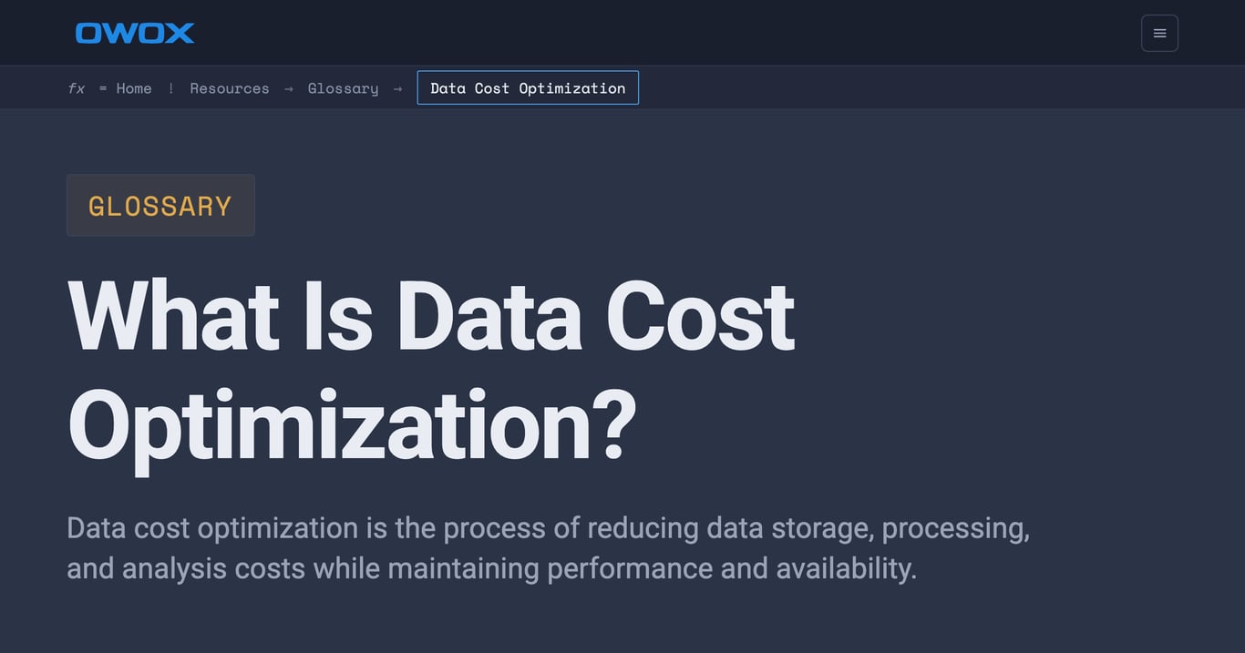 Data Cost Optimization