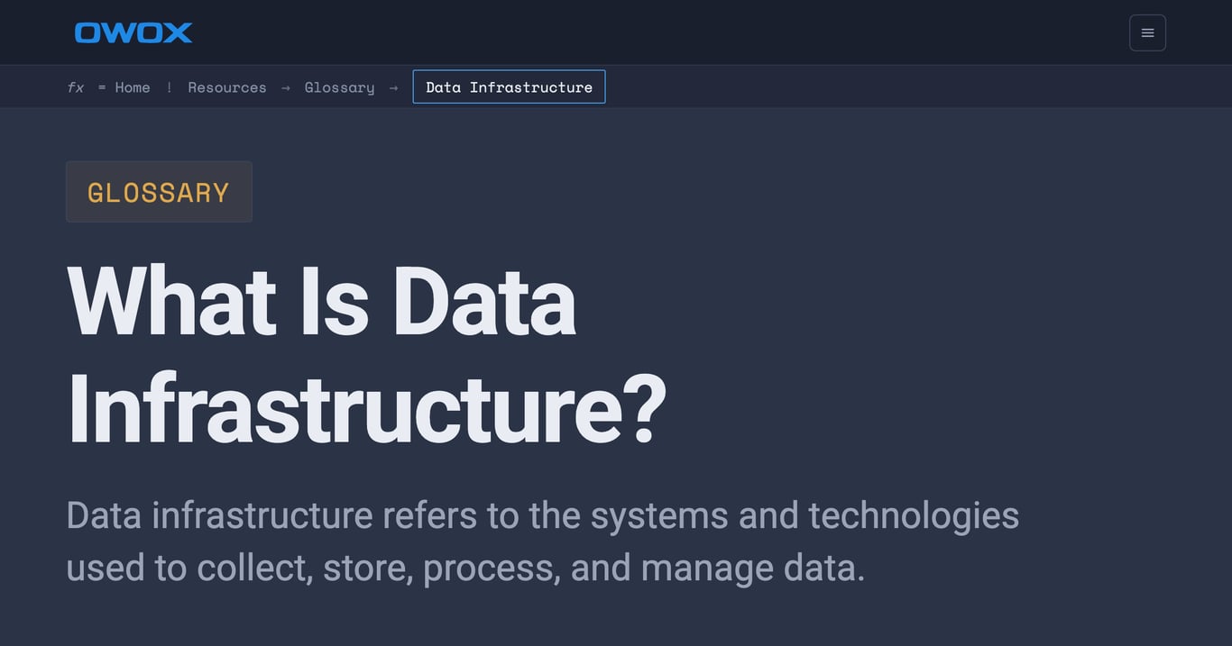 Data Infrastructure