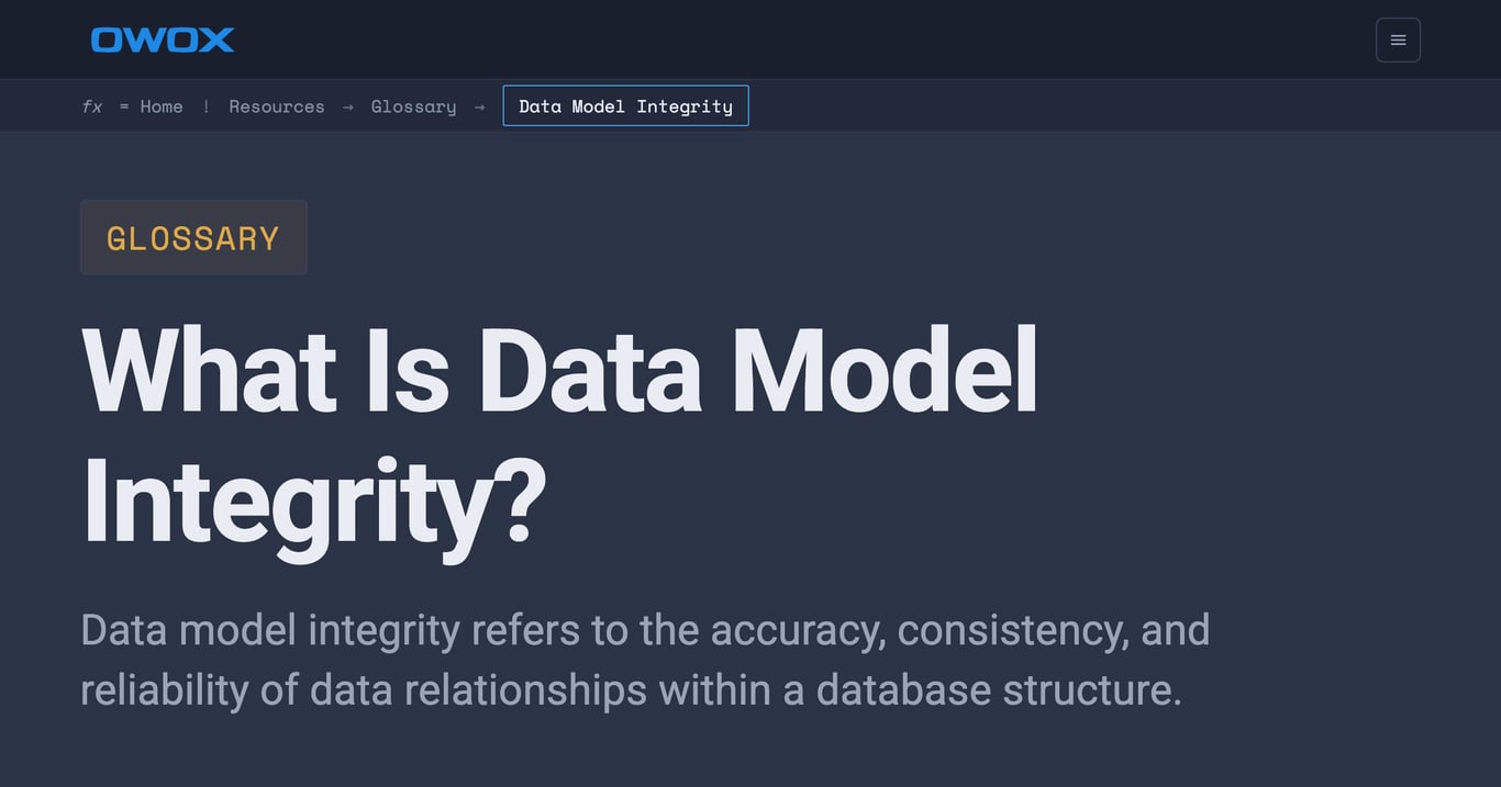 Data Model Integrity
