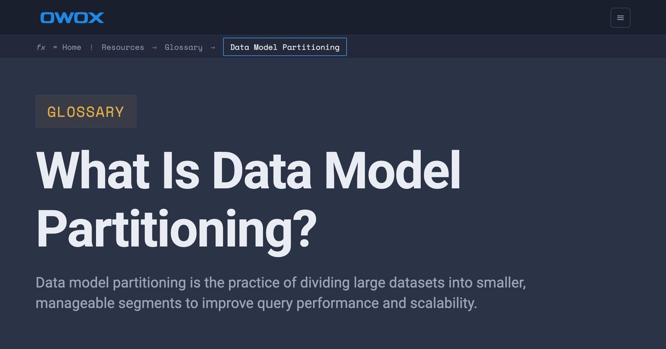 Data Model Partitioning
