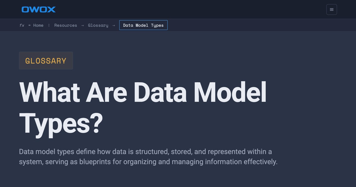 Data Model Types