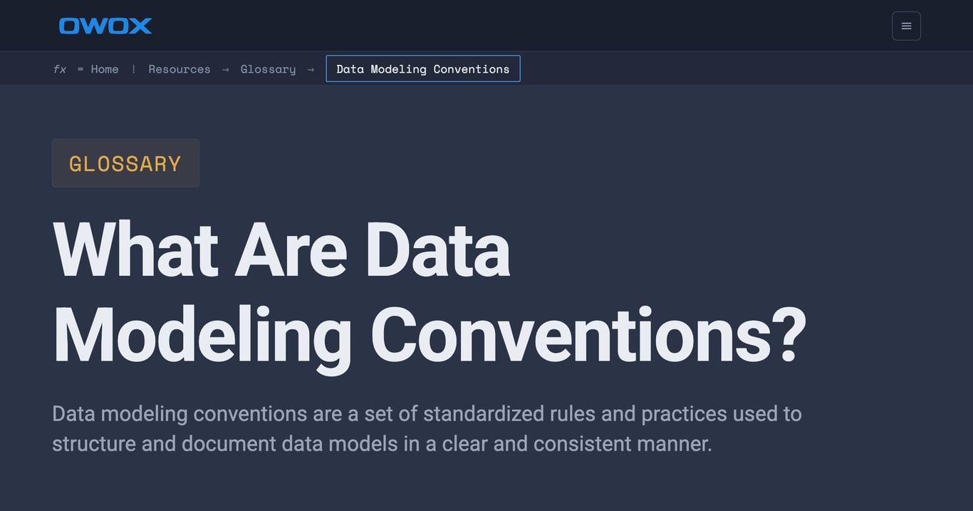 Data Modeling Conventions