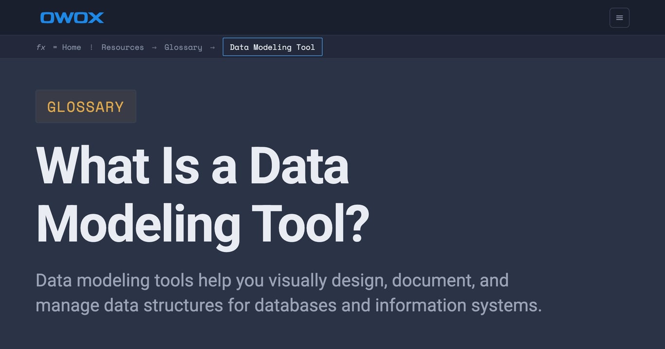 Data Modeling Tools
