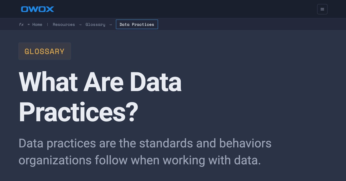 What Are Data Practices? Standards & Implementation