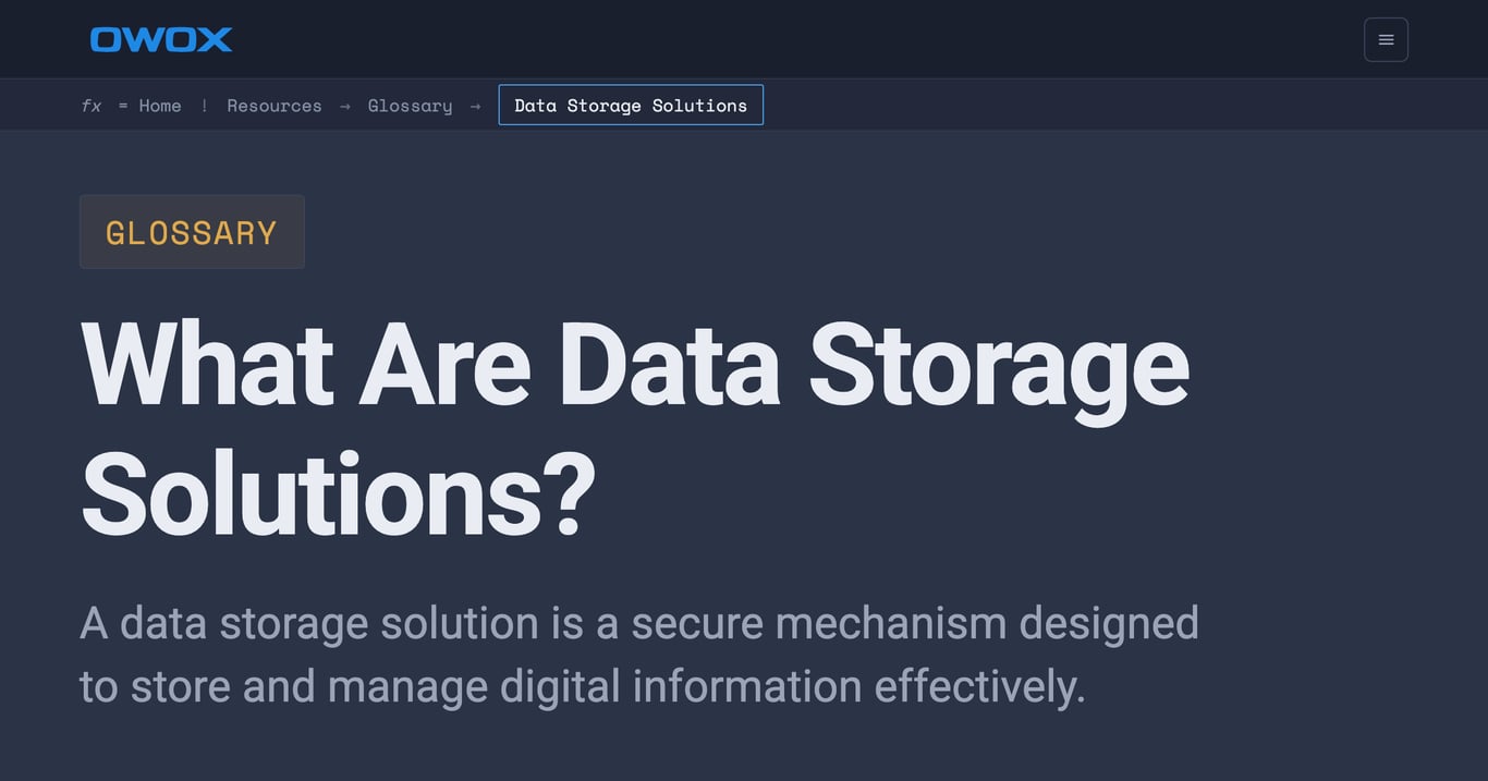 Data Storage Solutions