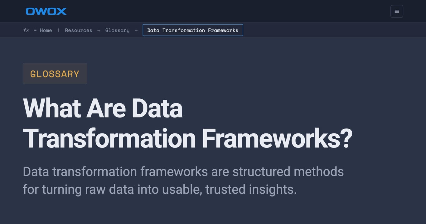 Data Transformation Frameworks