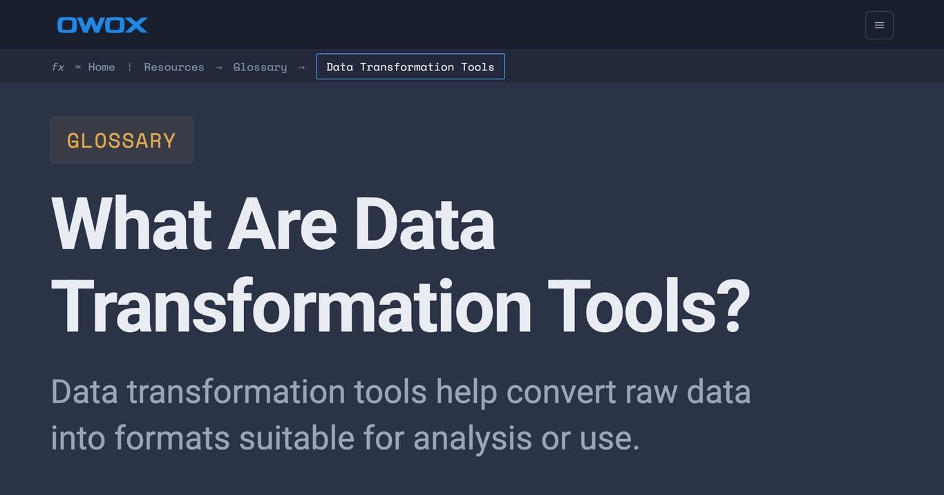 Data Transformation Tools