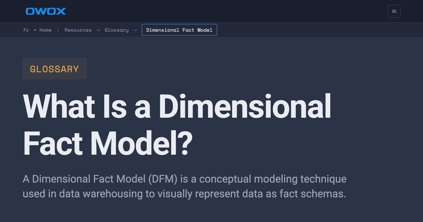 Dimensional Fact Model