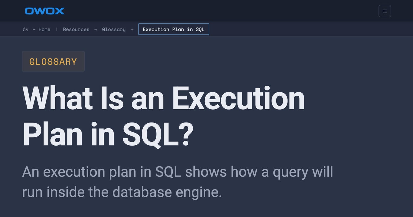 What Is an Execution Plan? SQL Query Optimization