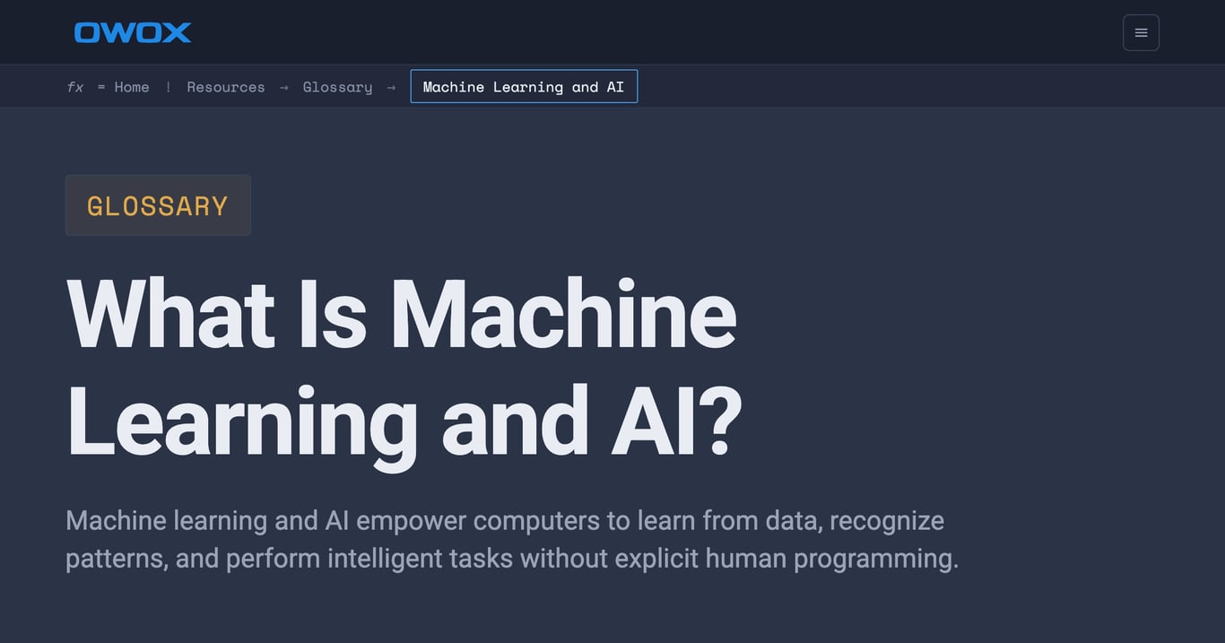 Machine Learning and AI