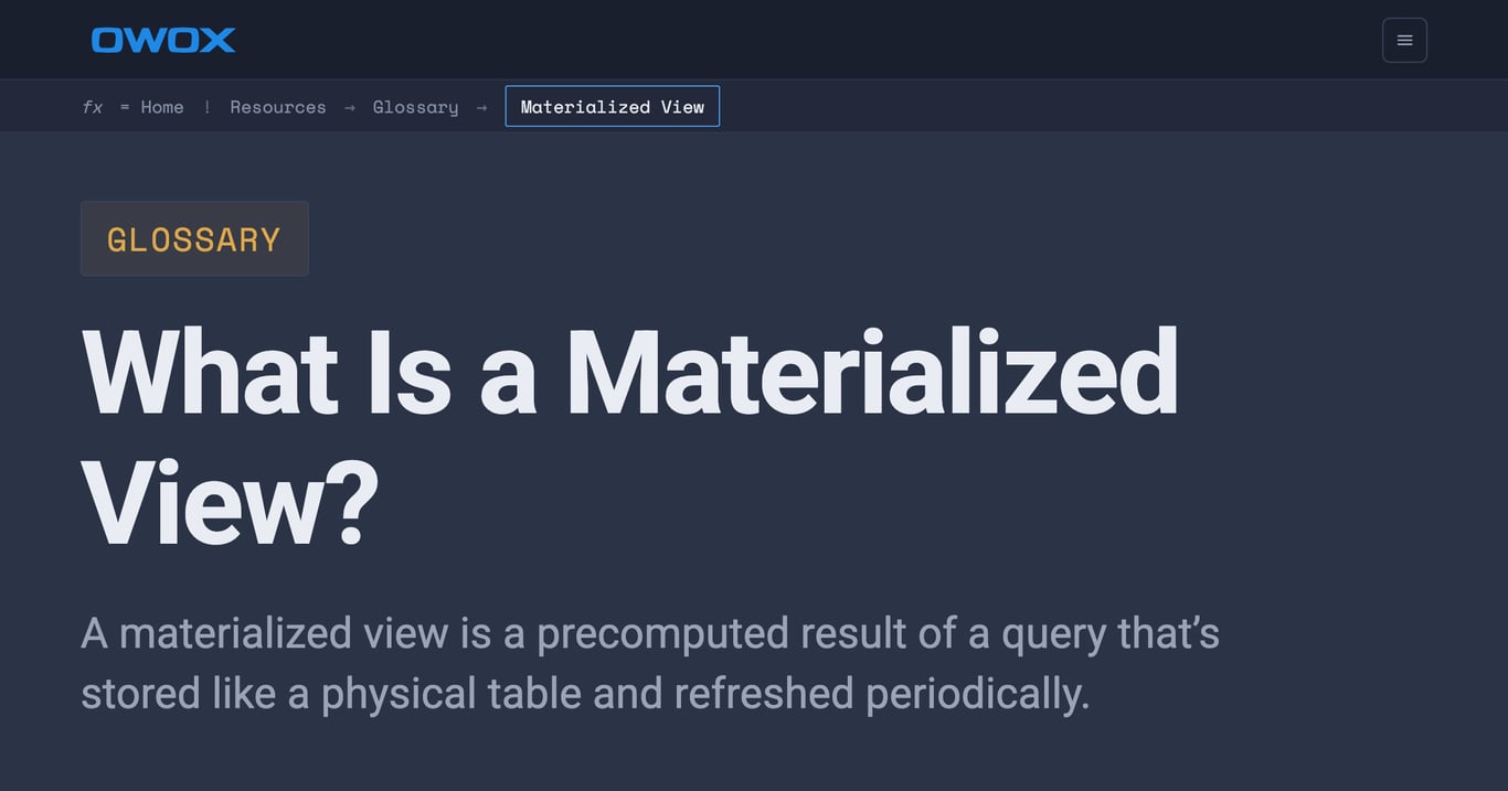 What Is a Materialized View? Definition & Guide