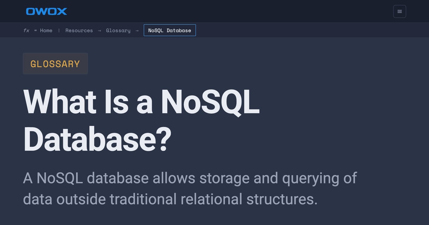 What Is a NoSQL Database? Types & Use Cases