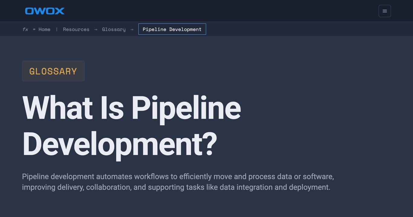 Pipeline Development