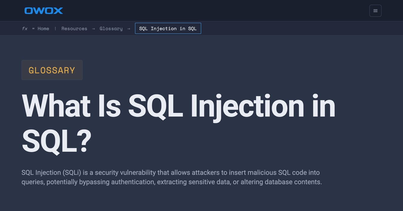 SQL Injection: Risks, Types & Prevention
