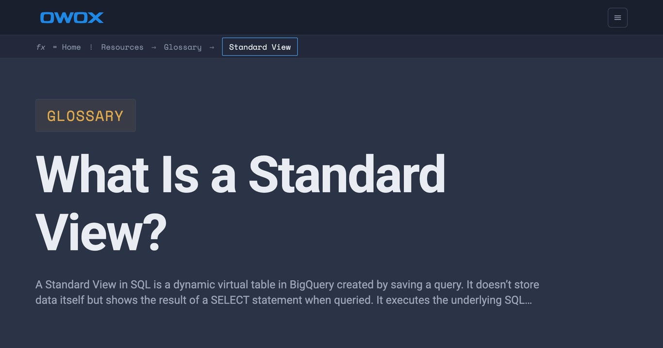 What Are Standard Views in SQL?