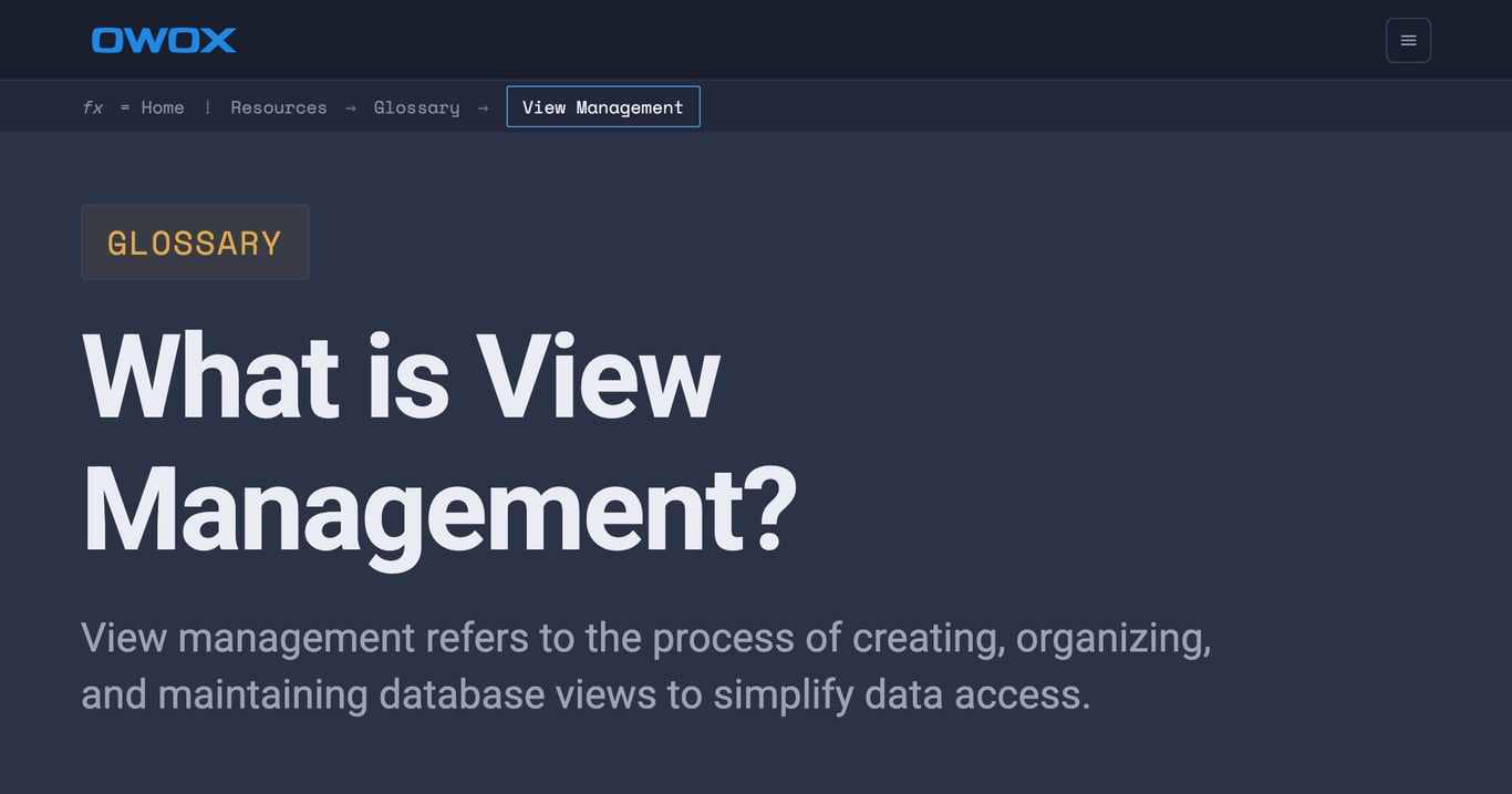 View Management in Databases: Best Practices