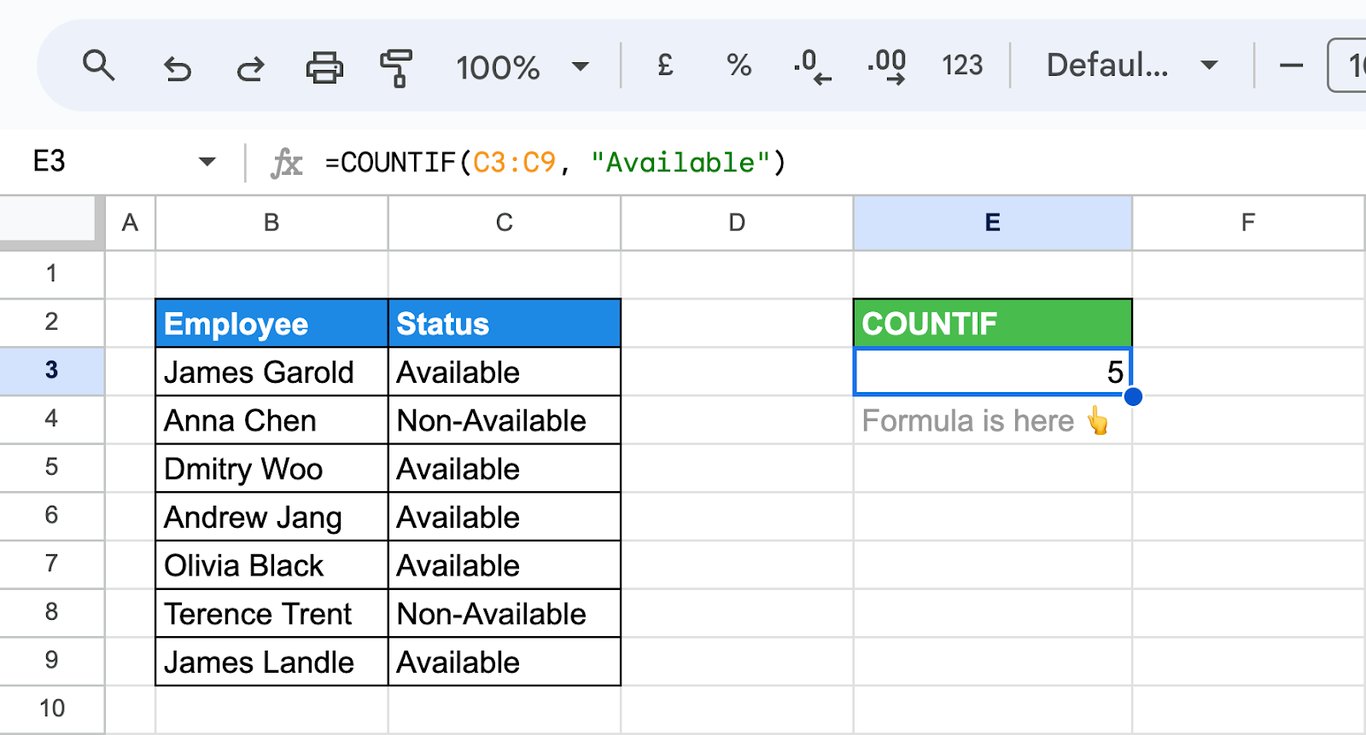 Using the COUNTIF function to count cells that contain specific text. i-border
