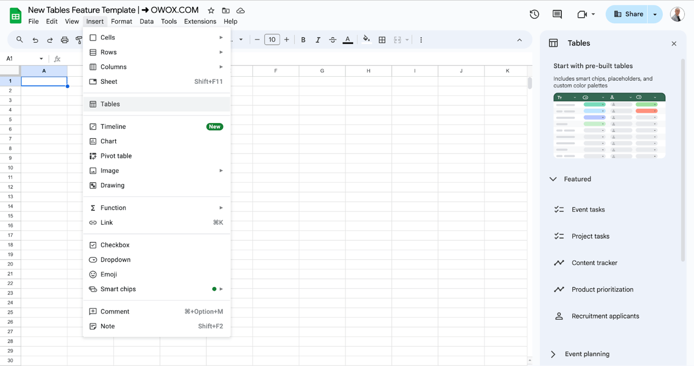 Overview of the new tables feature in Google Sheets, simplifying data organization and analysis. i-border