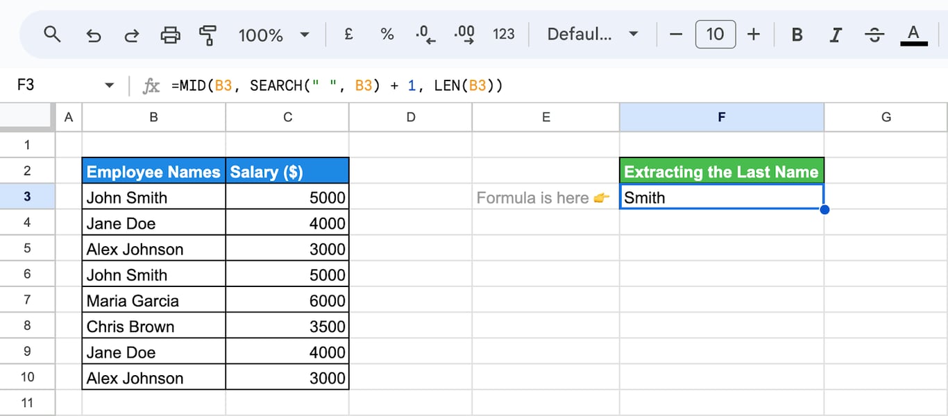 Integrating the SEARCH function with the MID function to extract text based on its position. i-border