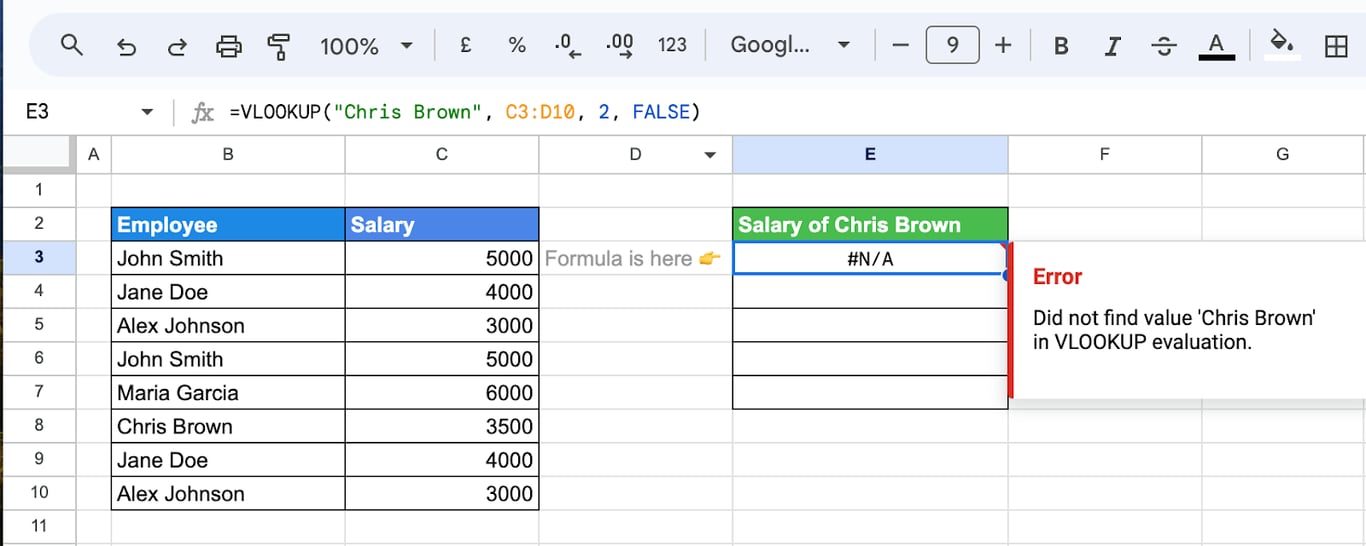 #N/A error displayed in the SEARCH function when the substring is not found in the text. i-border