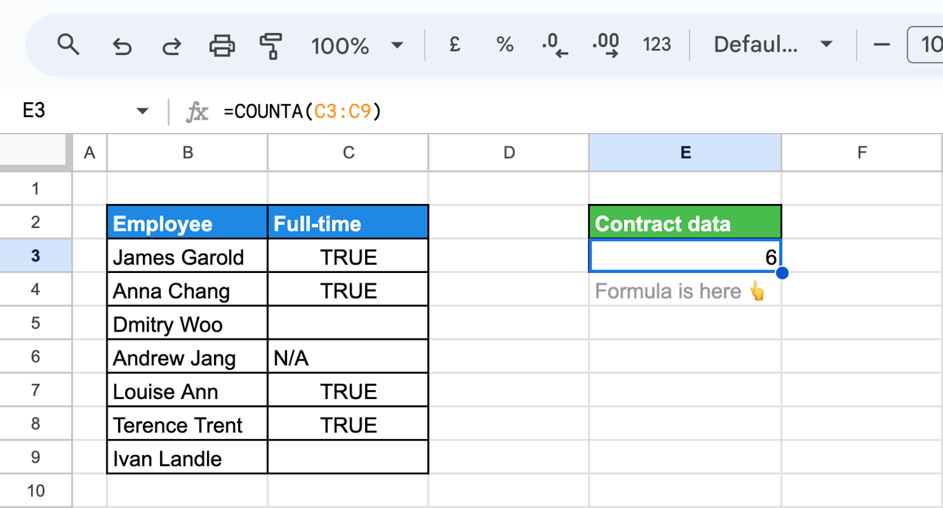 Detecting and counting non-printing characters using the COUNTA function in Google Sheets. i-border