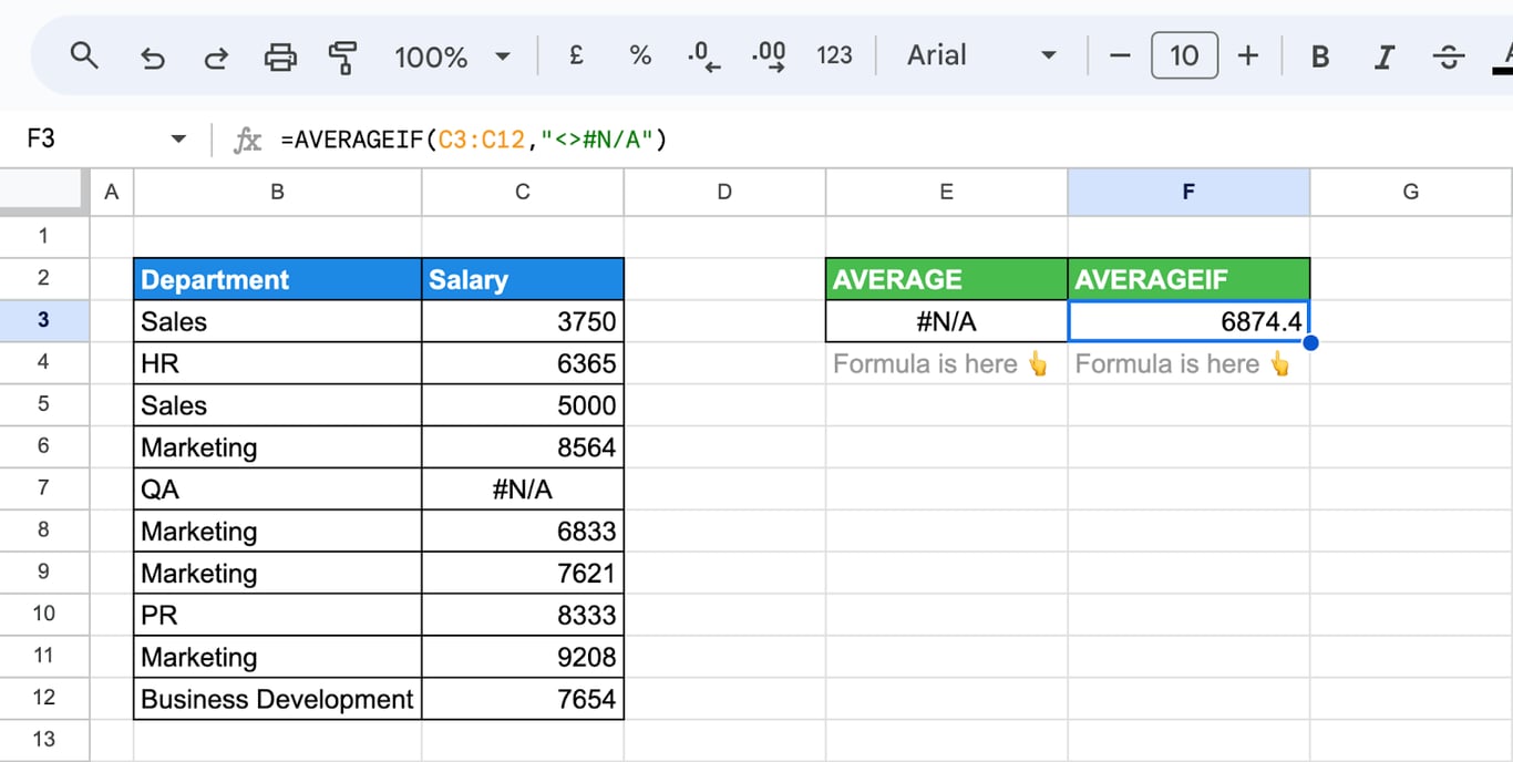 Providing solutions to additional errors during average calculations in Google Sheets. i-border