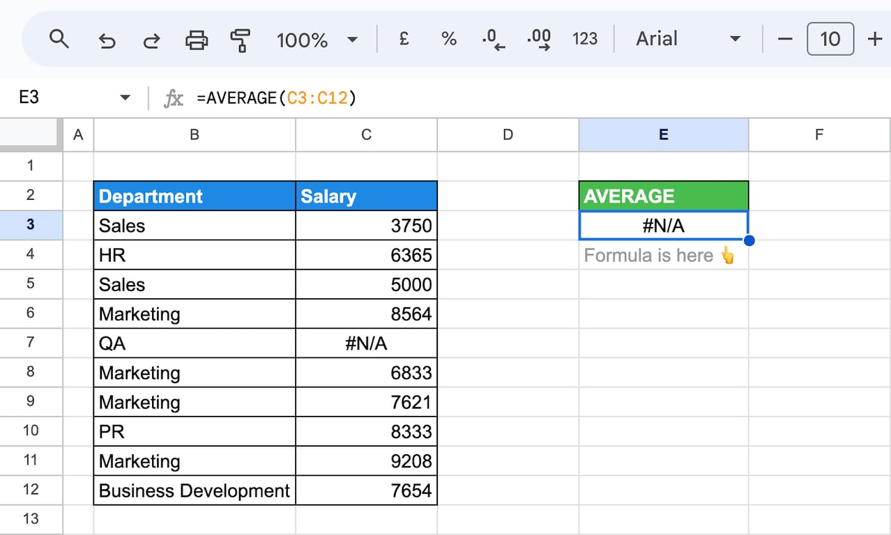 Troubleshooting common errors encountered while calculating averages in Google Sheets. i-border