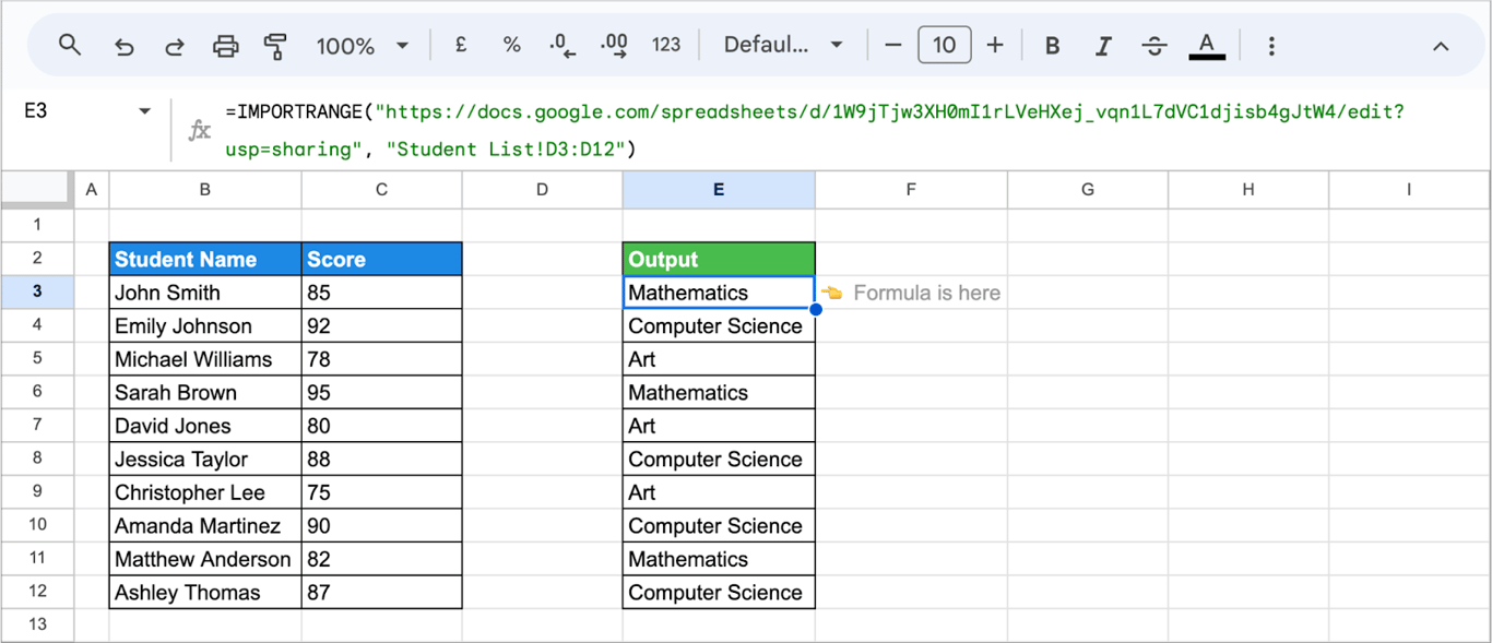 Shows how to use the IMPORTRANGE function in Google Sheets to import data from another spreadsheet. i-border