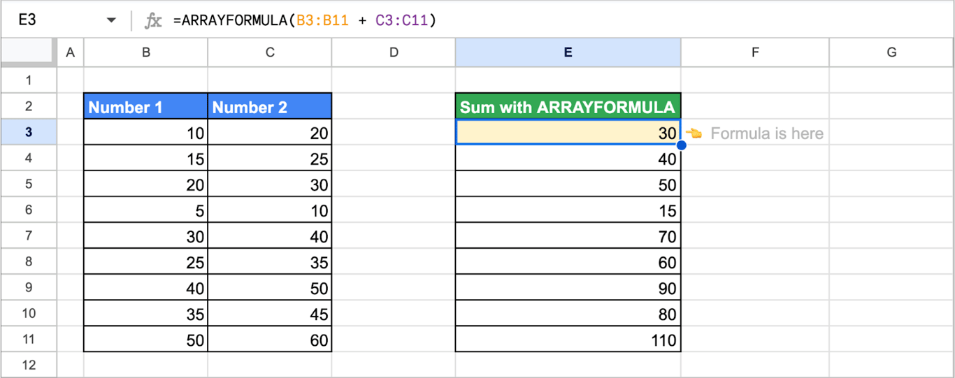 Practical applications of ARRAYFORMULA in Google Sheets to streamline calculations and data processing. i-border