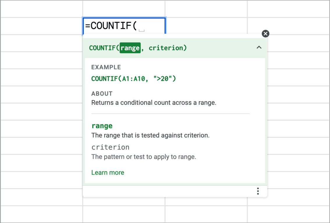 Illustration of COUNTIF and COUNTIFS integrated into ARRAYFORMULA for criteria-based data counting in Google Sheets. i-border