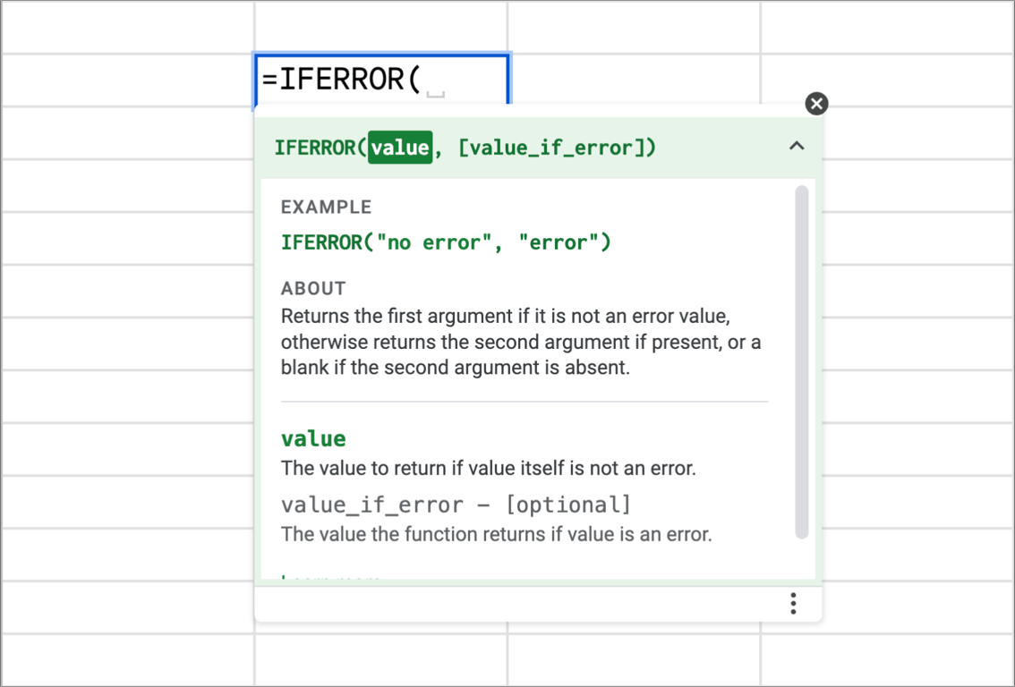 Handling errors in ARRAYFORMULA outputs using IFERROR in Google Sheets for clean results. i-border