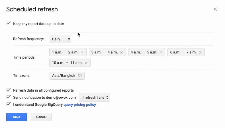 Run reports on a schedule i-border