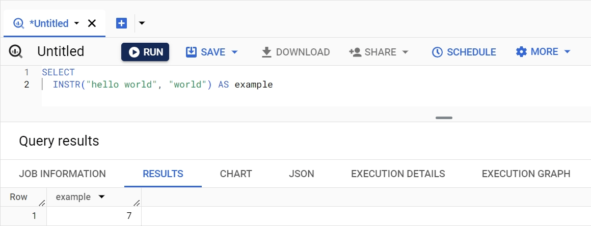 INSTR function in BigQuery, finding the position of one string within another. i-shadow