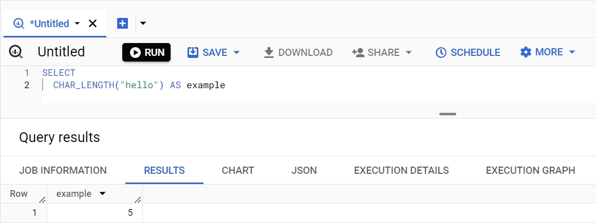 CHAR_LENGTH function in BigQuery, determining the number of characters in a string. i-shadow