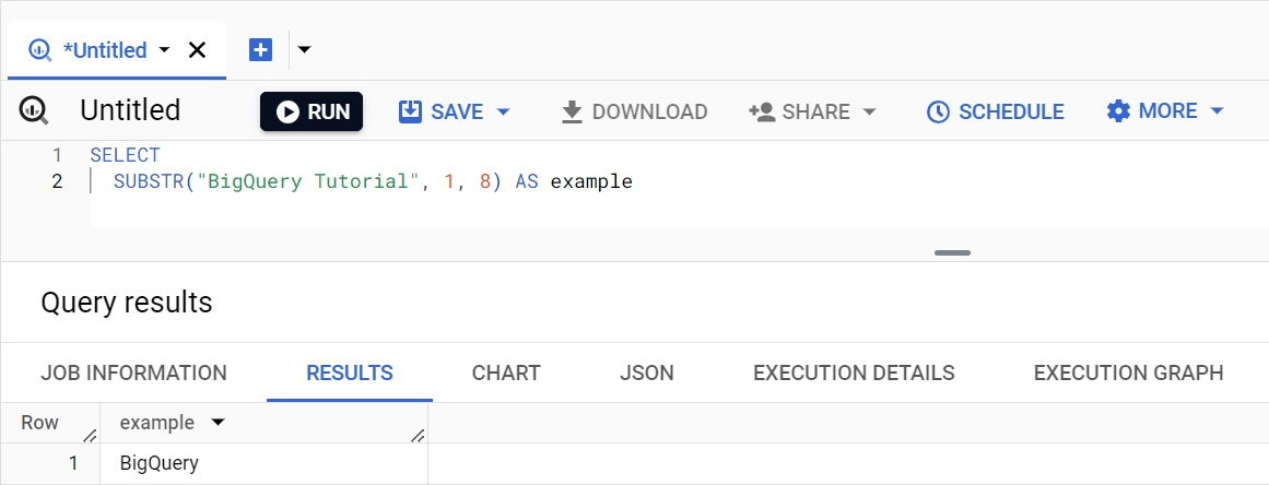 SUBSTR function in BigQuery, extracting a portion of a string based on position and length. i-shadow