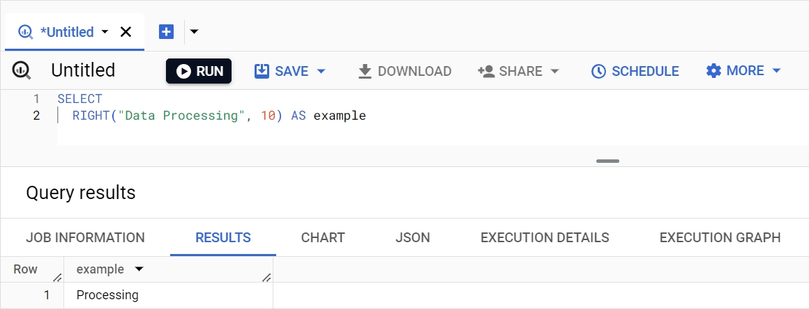 RIGHT function in BigQuery, extracting a specific number of characters from the end of a string. i-shadow