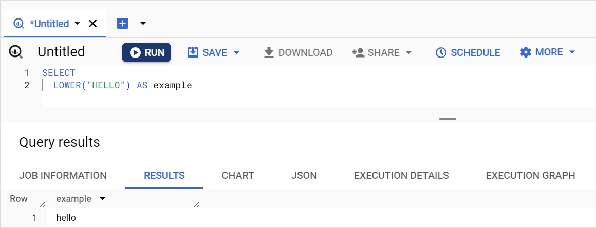 LOWER function in BigQuery, used to convert strings to lowercase. i-shadow