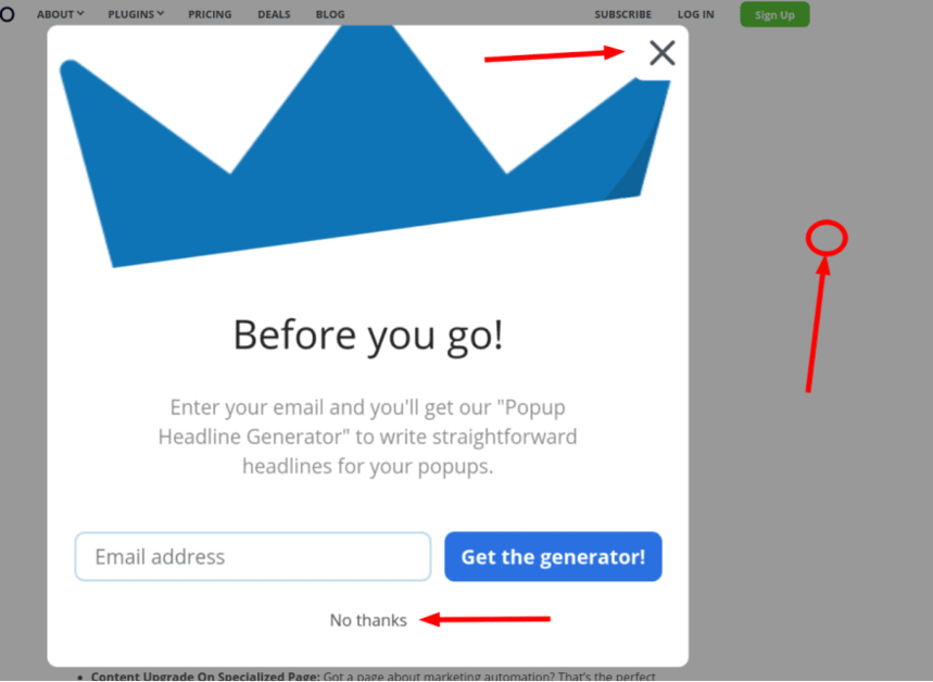 Pop-up window with multiple user interaction options.